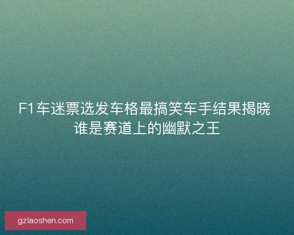 F1车迷票选发车格最搞笑车手结果揭晓 谁是赛道上的幽默之王 F1车迷票选发车格最搞笑车手结果揭晓 谁是赛道上的幽默之王
